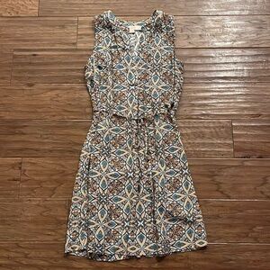 Loft Petites Size XSP Tie Waist Sleeveless Dress
